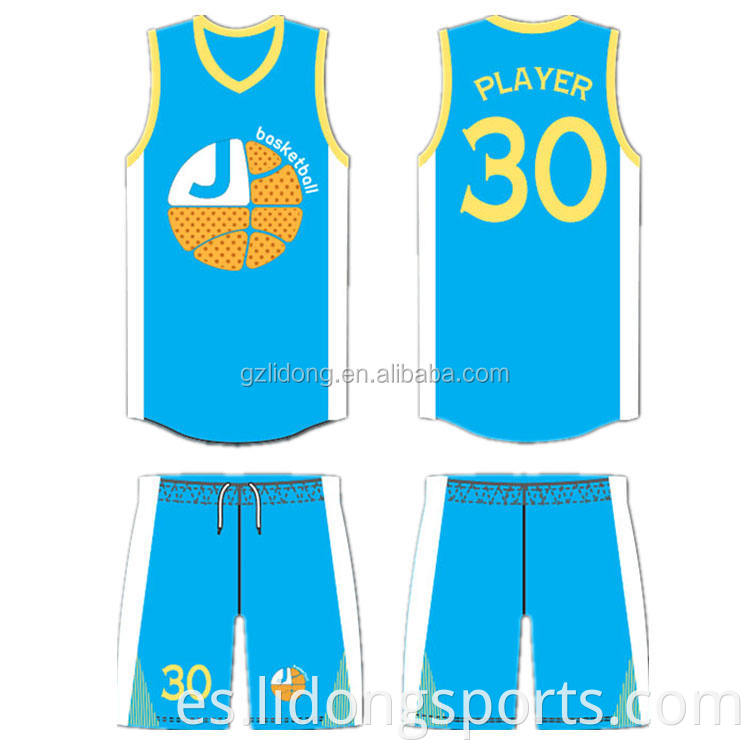 Diseño de uniforme de jersey de baloncesto color azul de baloncesto reversible juego de uniforme de baloncesto conjunto